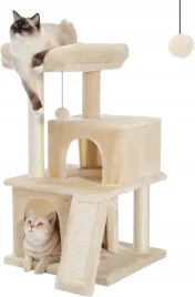 petepela-drapak-dla-kotow-m-90-cm-domek-zabaw-plusz-sizal-bezowy