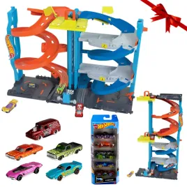 tor-wyscigowy-pietrowy-hot-wheels-petla-zestaw-samochodzikow-5-autek