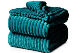 gruby-miekki-koc-z-mikrofibry-200x220-cotton-world-ciemno-turkusowy