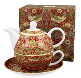 filizanka-z-dzbankiem-w-morris-strawberry-thief-red-300-350-ml
