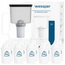 dzbanek-filtrujacy-szklany-wessper-3l-czarny-10x-filtr-aquaclassic