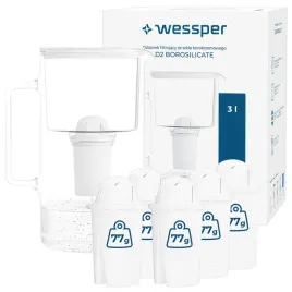 dzbanek-filtrujacy-szklany-wessper-3l-bialy-6x-filtr-aquaclassic-77g