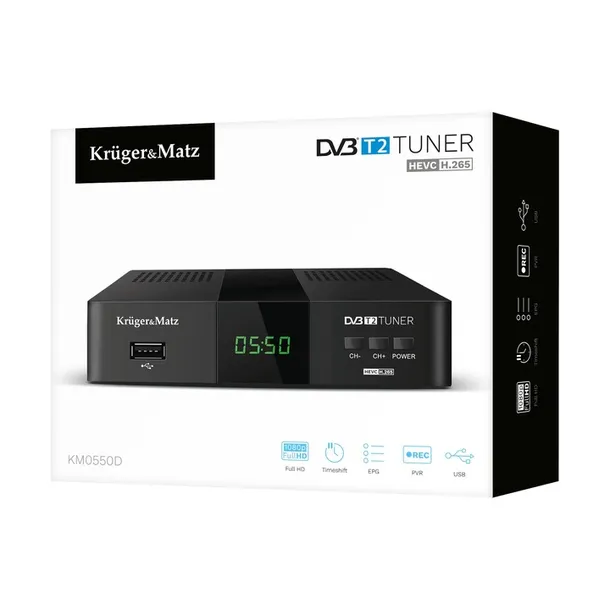 tuner-dvb-t2-h-265-hevc-krugerandmatz-hdmi-scart-pvr-epg-usb-dekoder-produkt-wprowadzony-do-obrotu-na-terenie-ue-przed-13-12-2024-nie