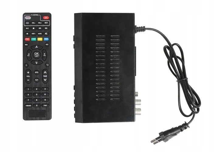 tuner-dekoder-dvb-t2-hevc-tv-naziemnej-h-265-usb-hdmi-pilot-riwall-stan-nowy-standard-kodowania-mpeg-2-mpeg-4-h-264-mpeg-4-avc-h-265-hevc