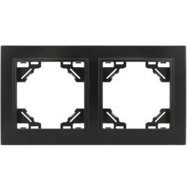 ramka-wlacznika-gniazda-podwojna-czarna-matowa