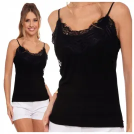 czarna-koszulka-damska-na-ramiaczkach-top-prazkowany-z-koronka-moraj