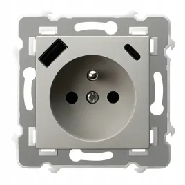 ospel-szafir-gniazdo-pojedyncze-z-usb-kaszmirowy-bez-gp-1zzpusbac-m-83