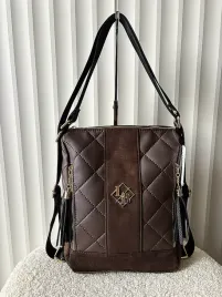 laura-biaggi-2w1-torebka-listonoszka-plecak-czekoladowa-pikowana