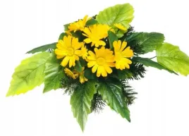 stroik-zolte-kwiaty-doniczka-zalewana-cemenciak-na-grob-bukiet-wiazanka