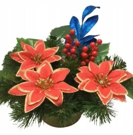 swiateczny-gotowy-stroik-na-cmentarz-w-donicy-z-kwiatami-gwiazda-czerwona