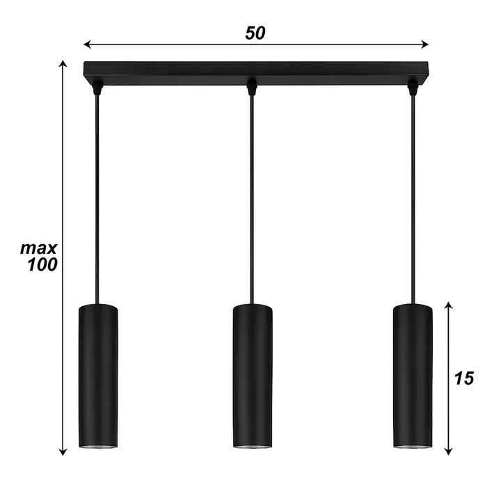 lampa-sufitowa-wiszaca-led-tuba-czarna-ledlux-nowoczesna-gu10-modern-stan-nowy