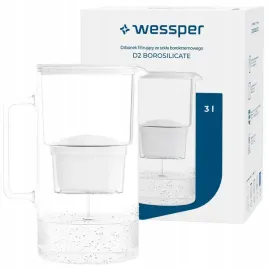 dzbanek-filtrujacy-szklany-wessper-d2-borosilicate-3l-bialy-1x-filtr