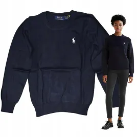 polo-ralph-lauren-sweter-damski-granatowy-prosty-cienki-rozmiar-l