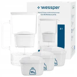 dzbanek-filtrujacy-szklany-wessper-d2-borosilicate-3l-4x-filtr