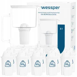 dzbanek-filtrujacy-szklany-wessper-3l-bialy-11x-filtr-aquaclassic