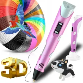 dlugopis-3d-pen-dla-dzieci-drukarka-3d-20-wkladow-filamentow-3-z-zestawu
