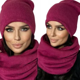 polski-komplet-damski-kobiecy-zimowy-czapka-komin-duzy-cieply-jagodowy