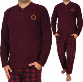 pizama-meska-l-polar-krata-gruba-ciepla-kieszenie