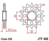 zebatka-moto-jt-sprockets-jtf406-16-numer-katalogowy-czesci-jtf406-16