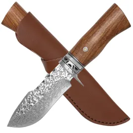 noz-mysliwski-ze-stali-damascenskiej-finka-damast-skorzana-kabura