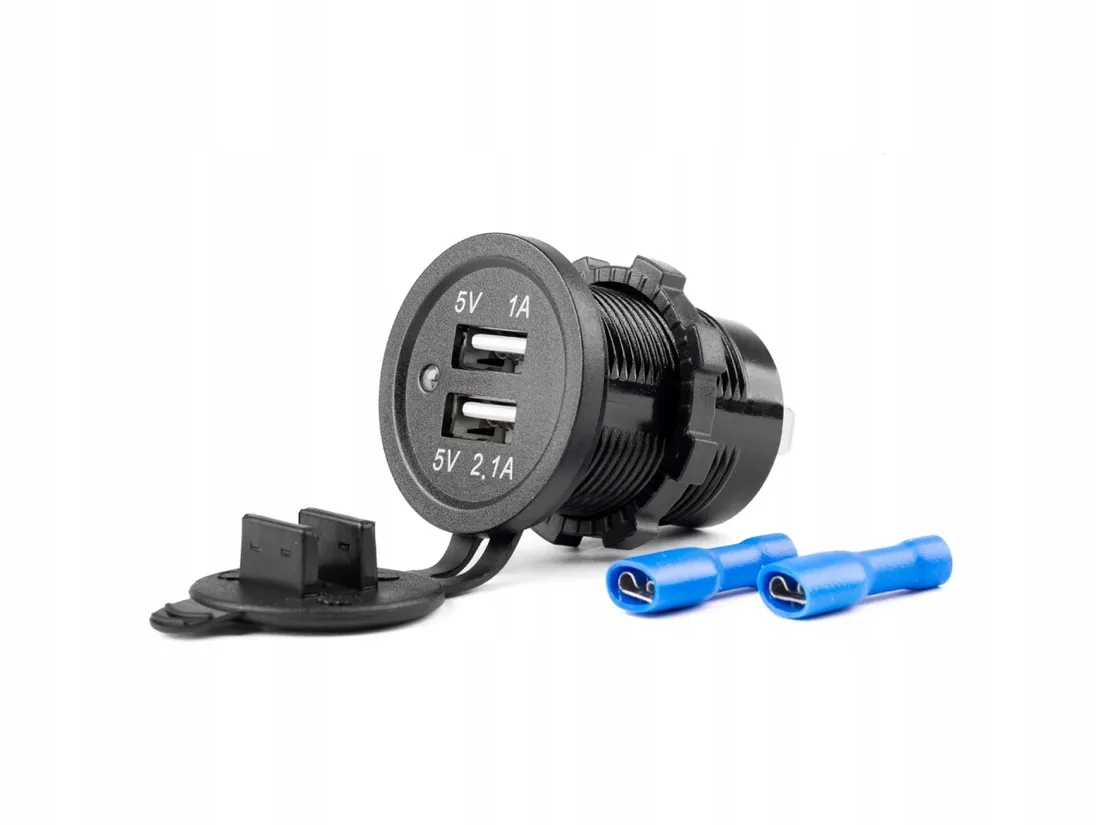 gniazdo-samochodowe-ladowarka-2x-usb-12v-24v-amio-stan-nowy