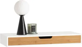 sobuy-frg93-wn-nowoczesna-polka-scienna-z-szuflada-biala-bambus-loft