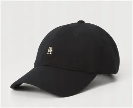 czapka-z-daszkiem-tommy-hilfiger-damska-czarna-welniana-z-logo