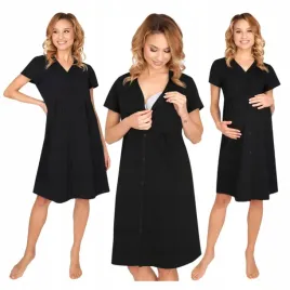 koszula-nocna-do-karmienia-ciazowa-czarna-bawelniana-rozpinana-xxl