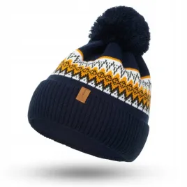 nandy-czapka-meska-z-pomponem-ocieplana-polarem-ciepla-wzor-zimowa