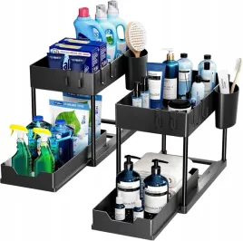 puricon-zestaw-2-polek-pod-zlew-2-poziomowych-czarny-opis