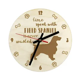field-spaniel-zegar-z-psem-drewniany-zegar-z-grawerem-personalizowany-z