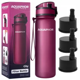 butelka-filtr-bidon-aquaphor-city-500ml-bordowy-zestaw-3-wklady