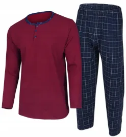 bawelniana-pizama-meska-dlugi-rekaw-klasyczna-krata