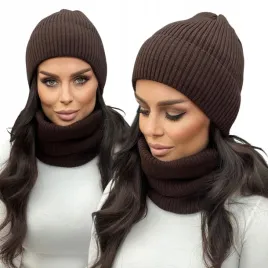 komplet-damski-czapka-beanie-komin-golf-tuba-duzy-zestaw-brazowy
