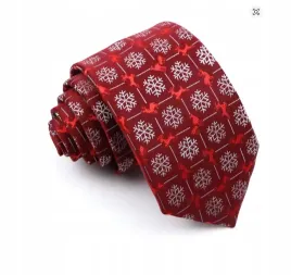 krawat-meski-czerwony-swieta-boze-narodzenie-gwiazdki-sniezynki