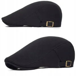 czarny-meski-kaszkiet-bawelniany-jesienno-zimowy-klasyczny-czapka