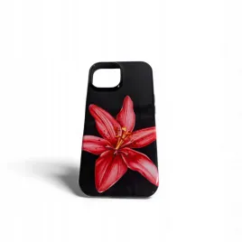 etui-spigen-na-iphone-15-czerwone-kwiaty-akwarela-lilii-tygrysiej
