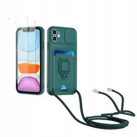 kaslly-cover-cord-iphone-11-2-szt-szkla-hartowanego-ciemnozielony