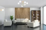 zlota-lampa-scienna-kinkiet-biale-kule-milo-led-e27-stan-opakowania-oryginalne