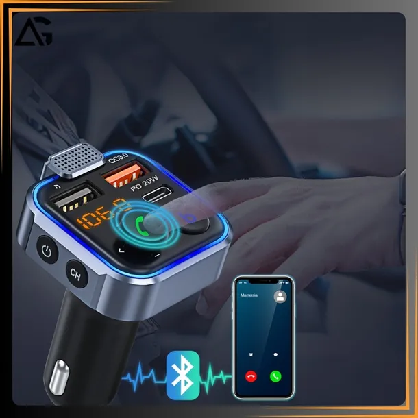 transmiter-bluetooth-samochodowy-fm-usb-3-0a-1-0a-qc-usb-c-ladowarka-stan-nowy-funkcje-zestaw-glosnomowiacy