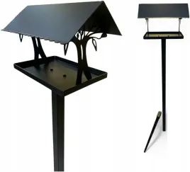 karmnik-dla-ptakow-ogrodowy-solidny-metalowy-145-cm-kotwa-mocujaca-czarny