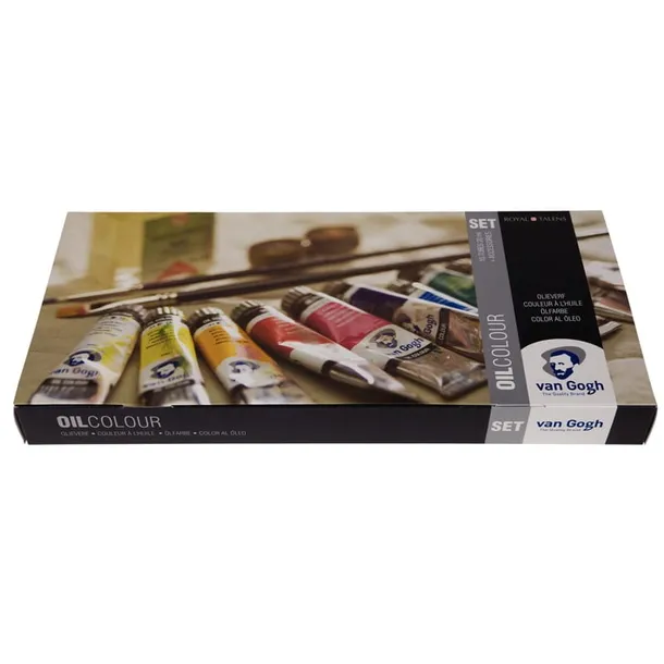 Farby olejne VAN GOGH Set 10 sztuk - 20 ml + akcesoria