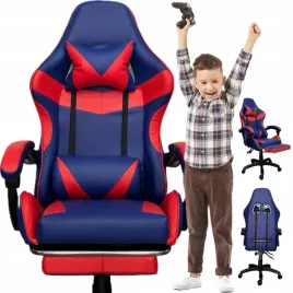 fotel-gamingowy-biurowy-obrotowy-krzeslo-gracza-eko-niebiesko-czerwony