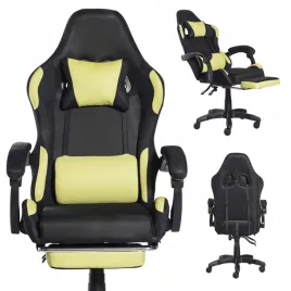 fotel-gamingowy-materialowy-krzeslo-gracza-biurowy-zielony