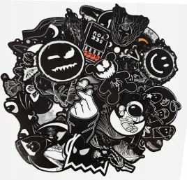 black-mix-czarne-naklejki-wodoodporne-mix-wlepy-na-laptop-bidon-kask-50szt