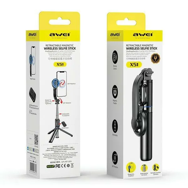 awei-selfie-stick-x51-czarny-black-stan-nowy