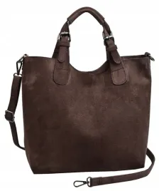 delaure-torebka-damska-shopper-a4-casual-zamsz-czekolada