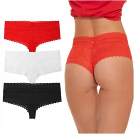 3x-figi-damskie-koronkowe-wygodne-bikini-majtki-wysoki-stan-szorty-moraj-xl
