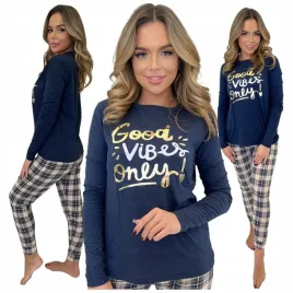 pizama-damska-dwuczesciowa-dlugi-rekaw-ciepla-w-krate-bessy-granatowa-m
