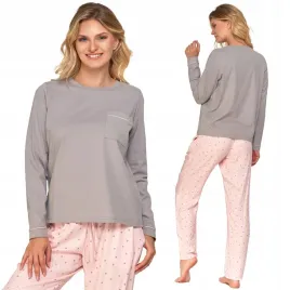 moraj-komfortowa-delikatna-pizama-damska-dlugi-rekaw-groszki-5900-001-m